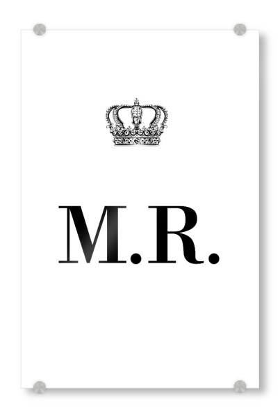 Acrylglasbild "King MR" artboxONE - Schwarzweiß,Buchstaben