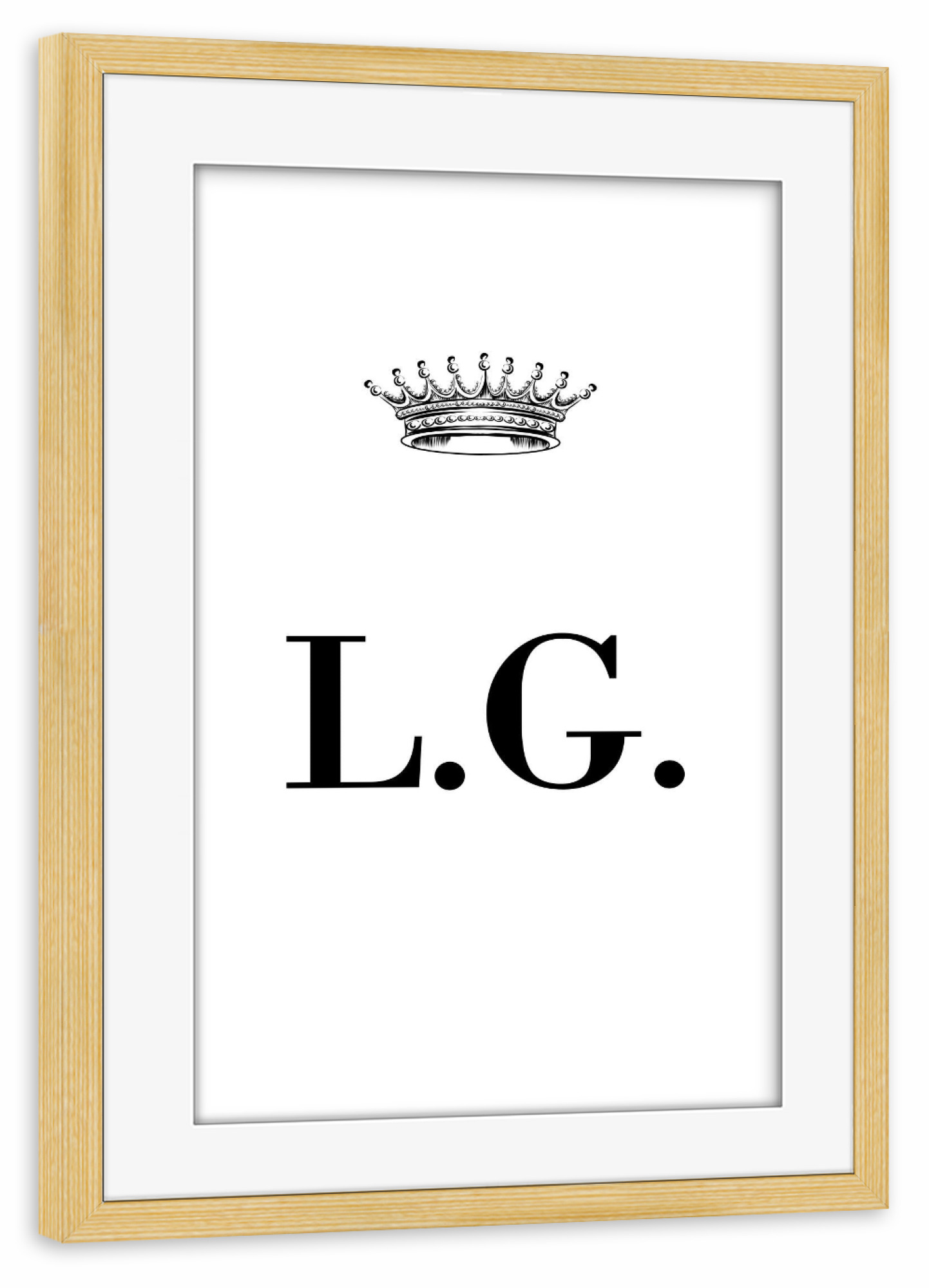 Poster mit Rahmen kiefer "Queen LG" artboxONE - Schwarzweiß,Buchstaben