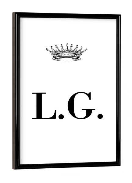 Poster mit schwarzem Rahmen "Queen LG" artboxONE - Schwarzweiß,Buchstaben