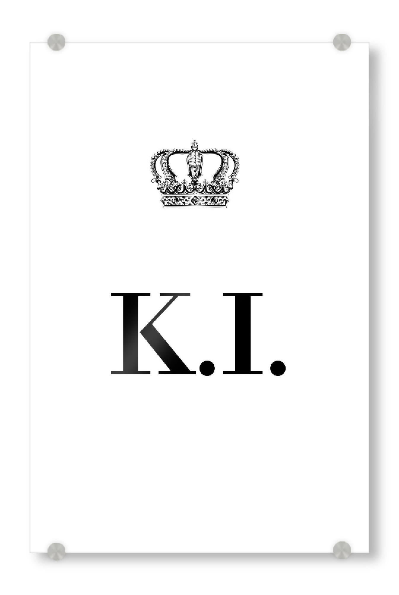 Acrylglasbild "King KI" artboxONE - Schwarzweiß,Buchstaben