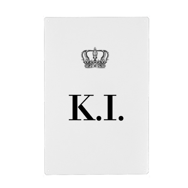 Metall Poster "King KI" artboxONE - Schwarzweiß,Buchstaben