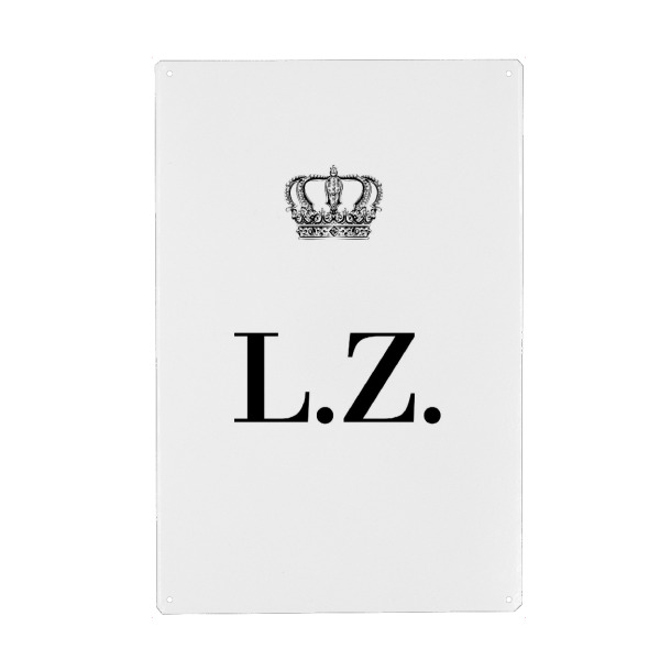 Metall Poster "King LZ" artboxONE - Schwarzweiß,Buchstaben