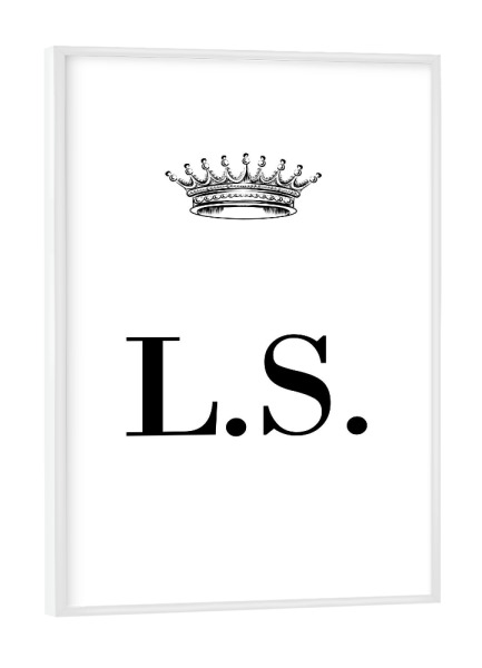 Poster mit weißem Rahmen "Queen LS" artboxONE - Schwarzweiß,Buchstaben