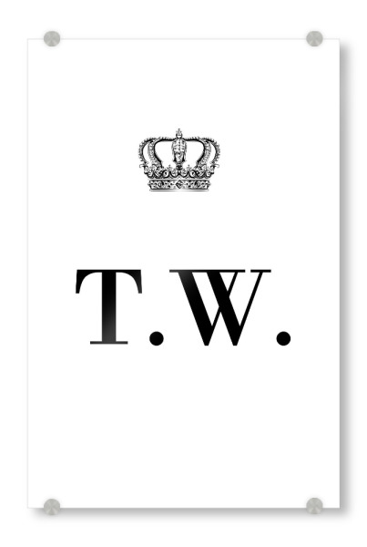 Acrylglasbild "King TW" artboxONE - Schwarzweiß,Buchstaben