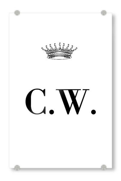 Acrylglasbild "Queen CW" artboxONE - Schwarzweiß,Buchstaben