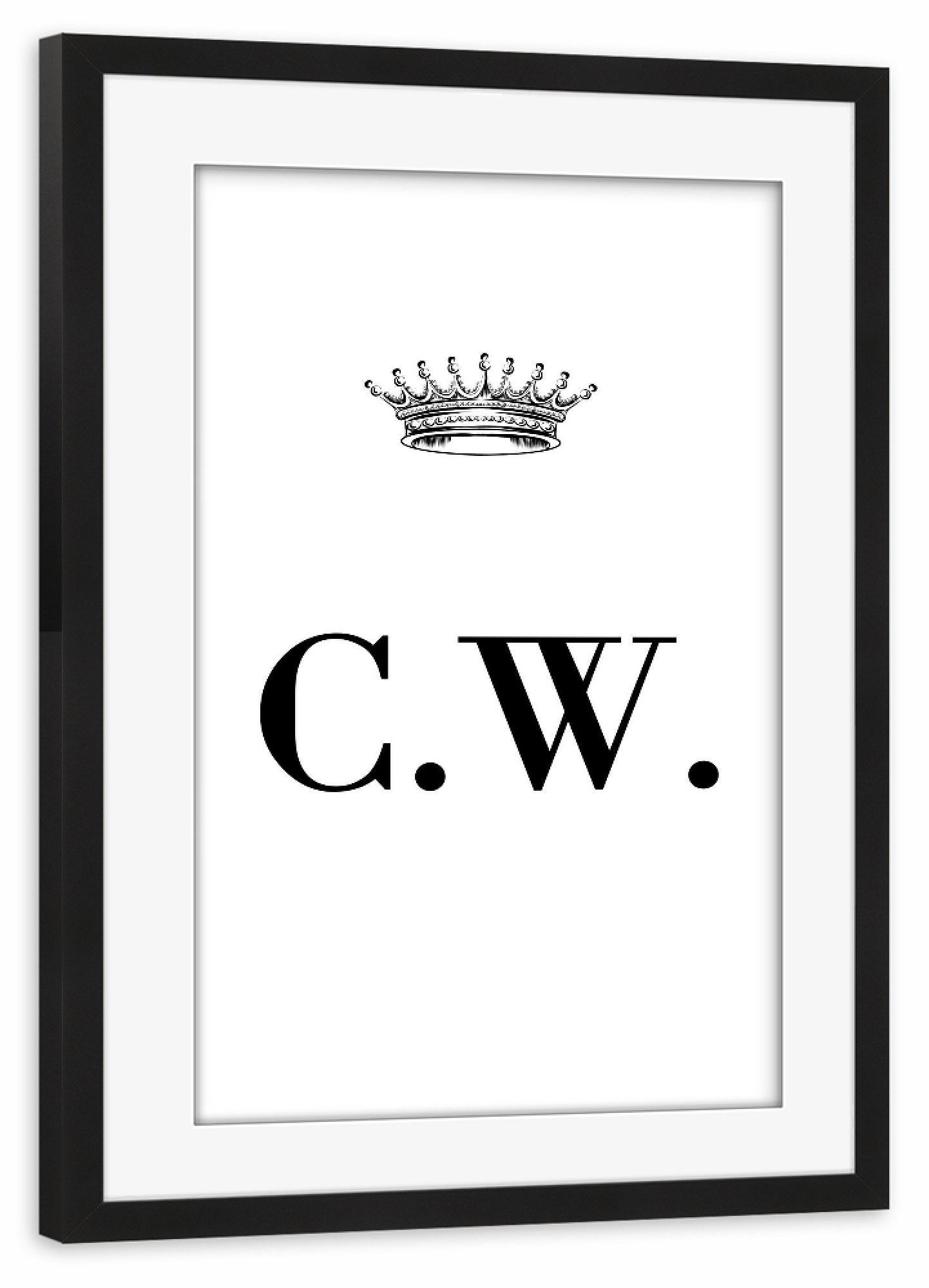 Poster mit Rahmen schwarz "Queen CW" artboxONE - Schwarzweiß,Buchstaben