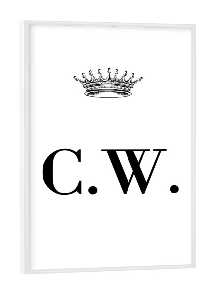 Poster mit weißem Rahmen "Queen CW" artboxONE - Schwarzweiß,Buchstaben