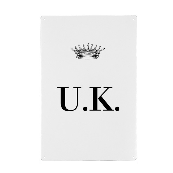 Metall Poster "Queen UK" artboxONE - Schwarzweiß,Buchstaben