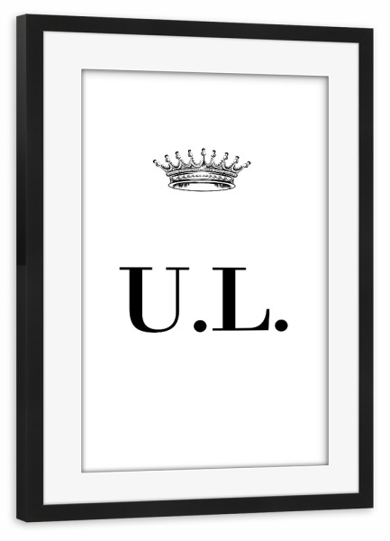 Poster mit Rahmen schwarz "Queen UL" artboxONE - Schwarzweiß,Buchstaben