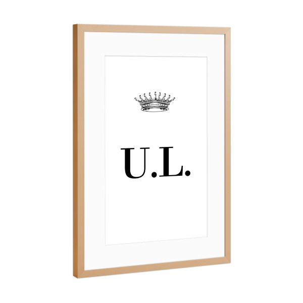 Poster mit Rahmen Kupfer "Queen UL" artboxONE - Schwarzweiß,Buchstaben