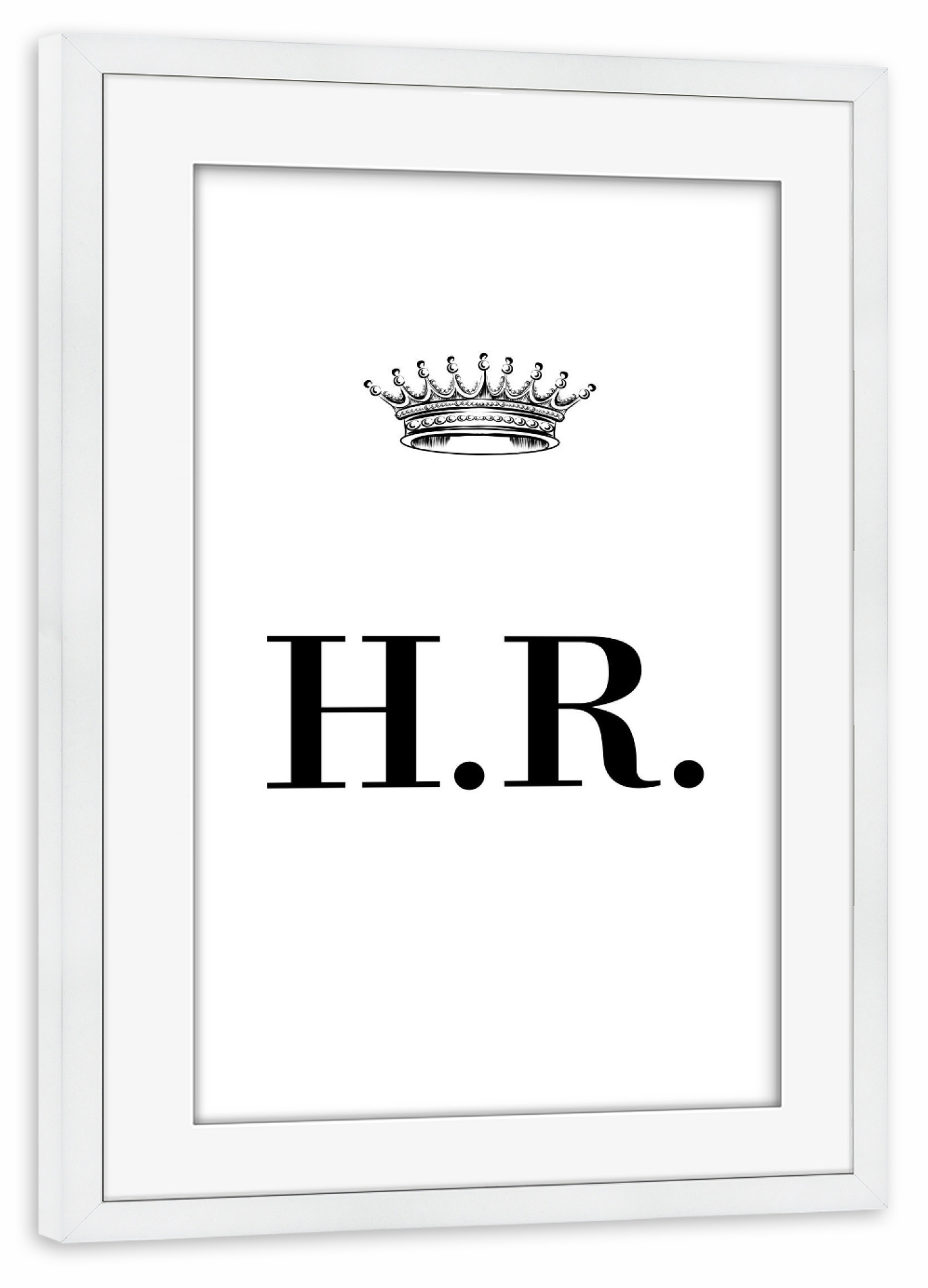 Poster mit Rahmen weiß "Queen HR" artboxONE - Schwarzweiß,Buchstaben