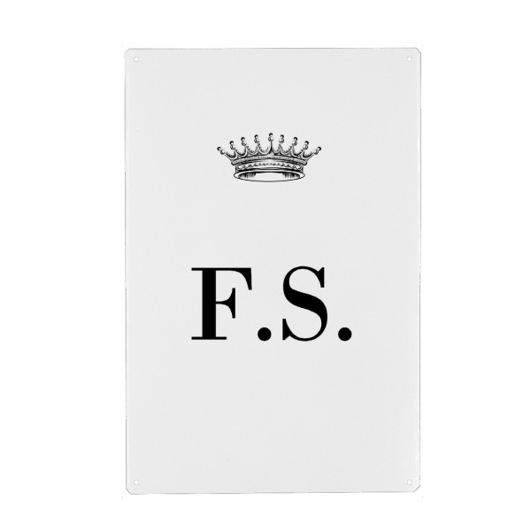 Metall Poster "Queen FS" artboxONE - Schwarzweiß,Buchstaben