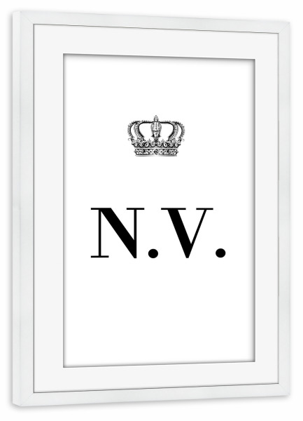 Poster mit Rahmen weiß "King NV" artboxONE - Schwarzweiß,Buchstaben