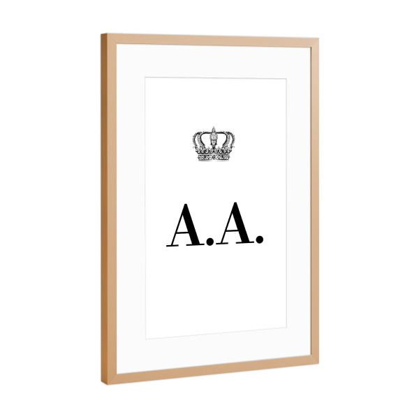 Poster mit Rahmen Kupfer "King AA" artboxONE - Schwarzweiß,Buchstaben