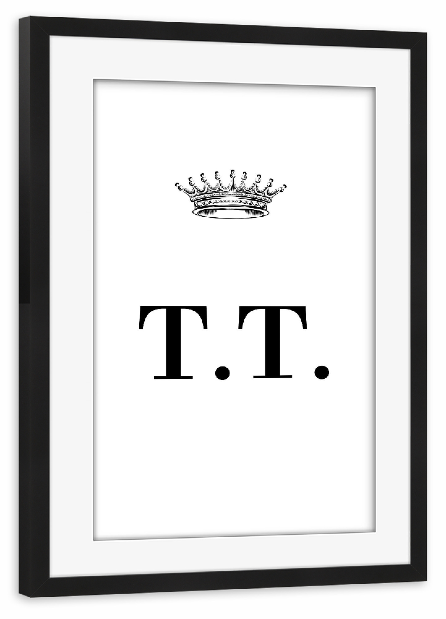 Poster mit Rahmen schwarz "Queen TT" artboxONE - Schwarzweiß,Buchstaben