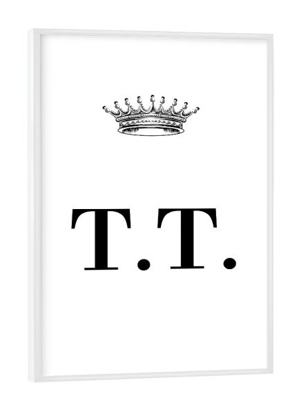Poster mit weißem Rahmen "Queen TT" artboxONE - Schwarzweiß,Buchstaben