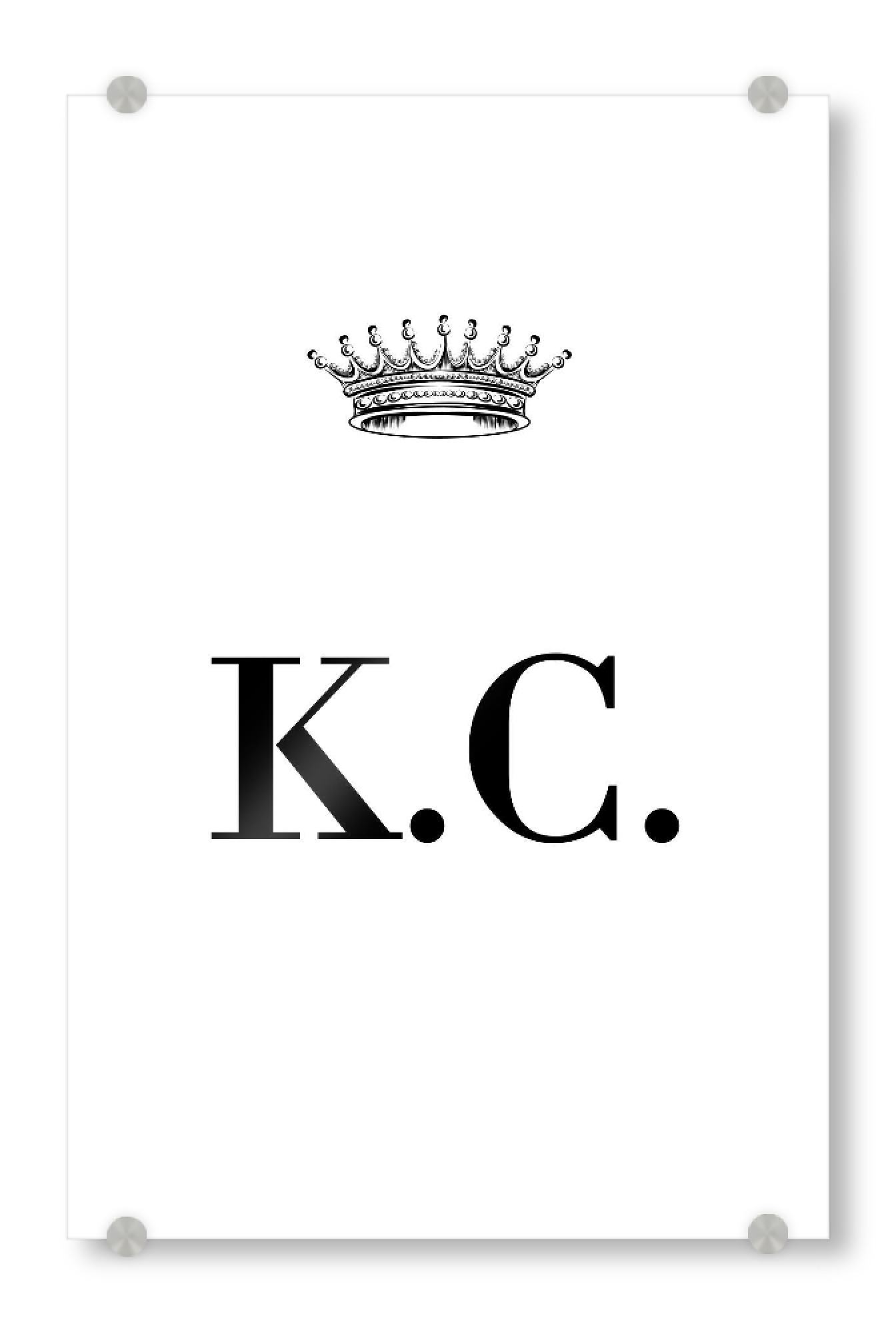 Acrylglasbild "Queen KC" artboxONE - Schwarzweiß,Buchstaben