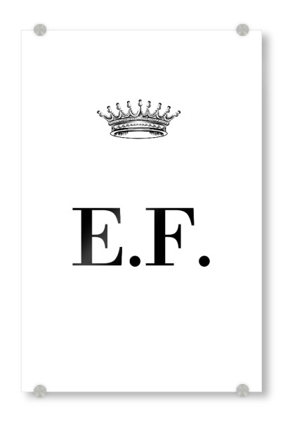 Acrylglasbild "Queen EF" artboxONE - Schwarzweiß,Buchstaben