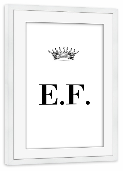 Poster mit Rahmen weiß "Queen EF" artboxONE - Schwarzweiß,Buchstaben