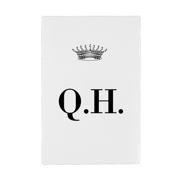 Metall Poster "Queen QH" artboxONE - Schwarzweiß,Buchstaben