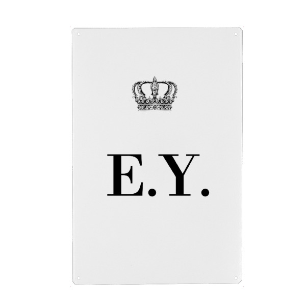 Metall Poster "King EY" artboxONE - Schwarzweiß,Buchstaben