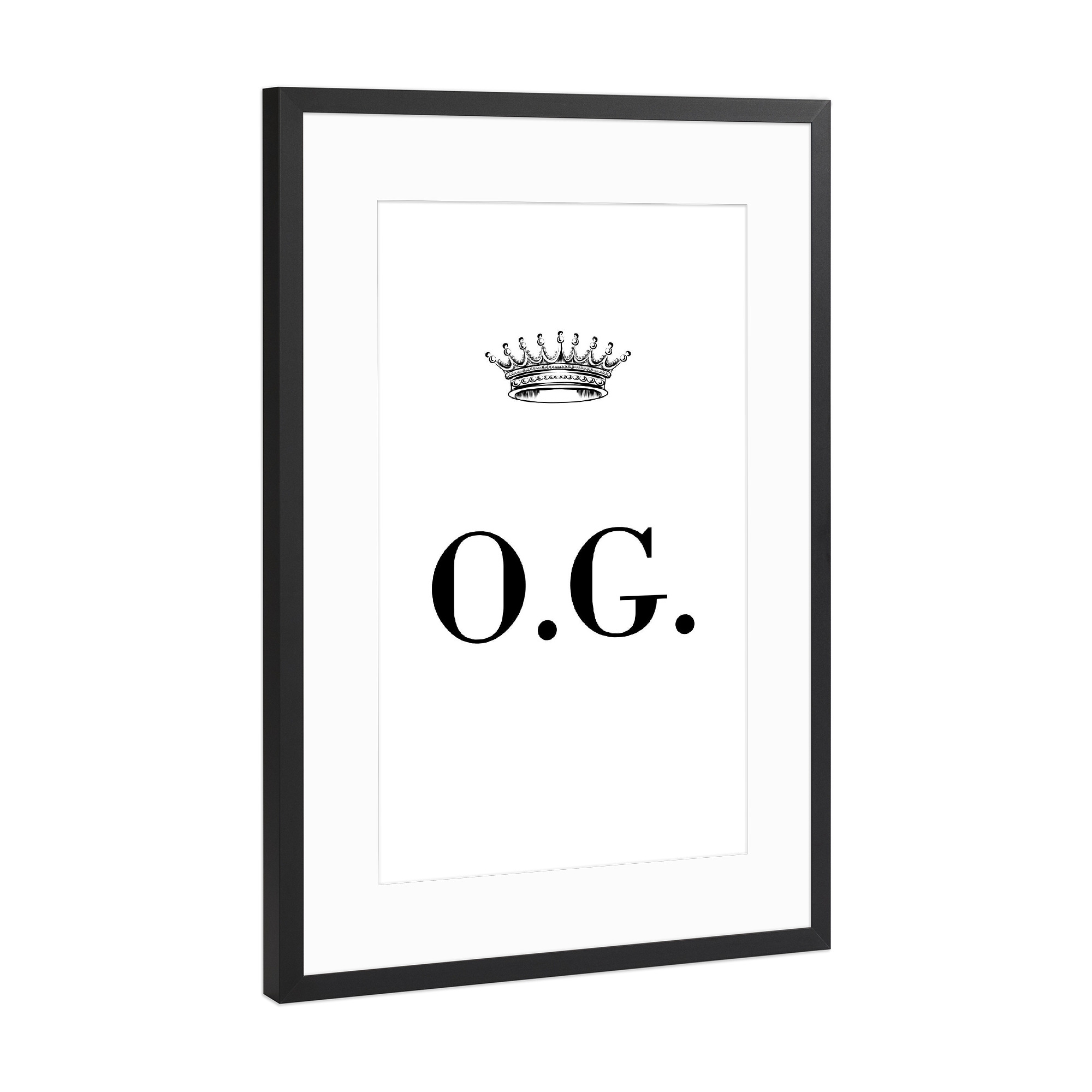 Poster mit Rahmen Schwarz (Metallic) "Queen OG" artboxONE - Schwarzweiß,Buchstaben