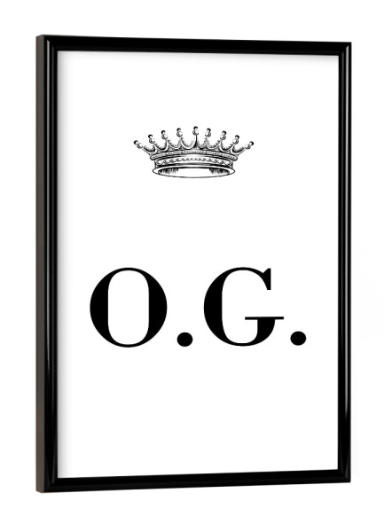 Poster mit schwarzem Rahmen "Queen OG" artboxONE - Schwarzweiß,Buchstaben