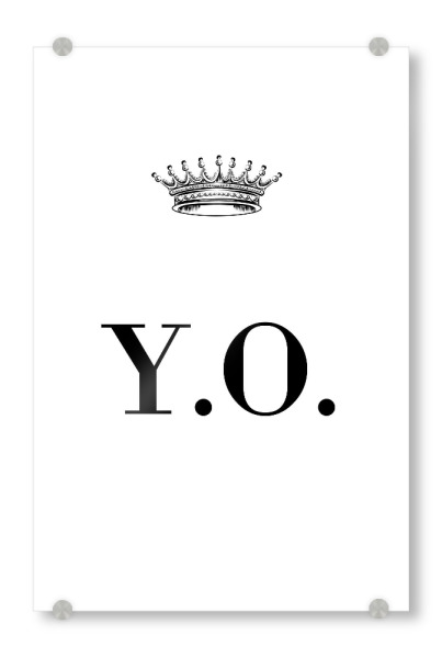 Acrylglasbild "Queen YO" artboxONE - Schwarzweiß,Buchstaben