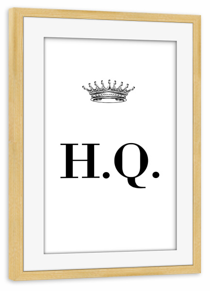 Poster mit Rahmen kiefer "Queen HQ" artboxONE - Schwarzweiß,Buchstaben