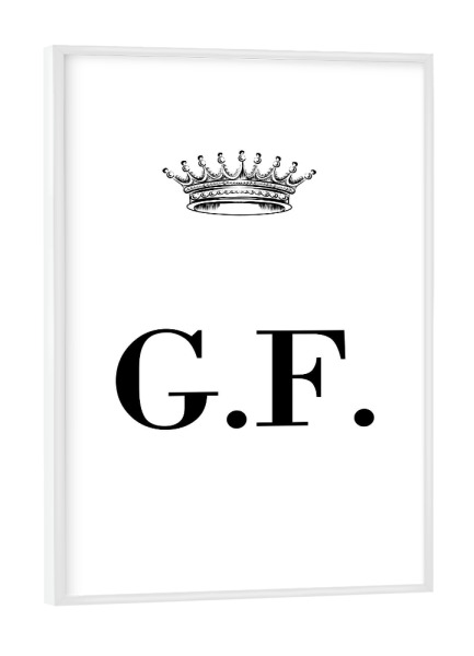 Poster mit weißem Rahmen "Queen GF" artboxONE - Schwarzweiß,Buchstaben