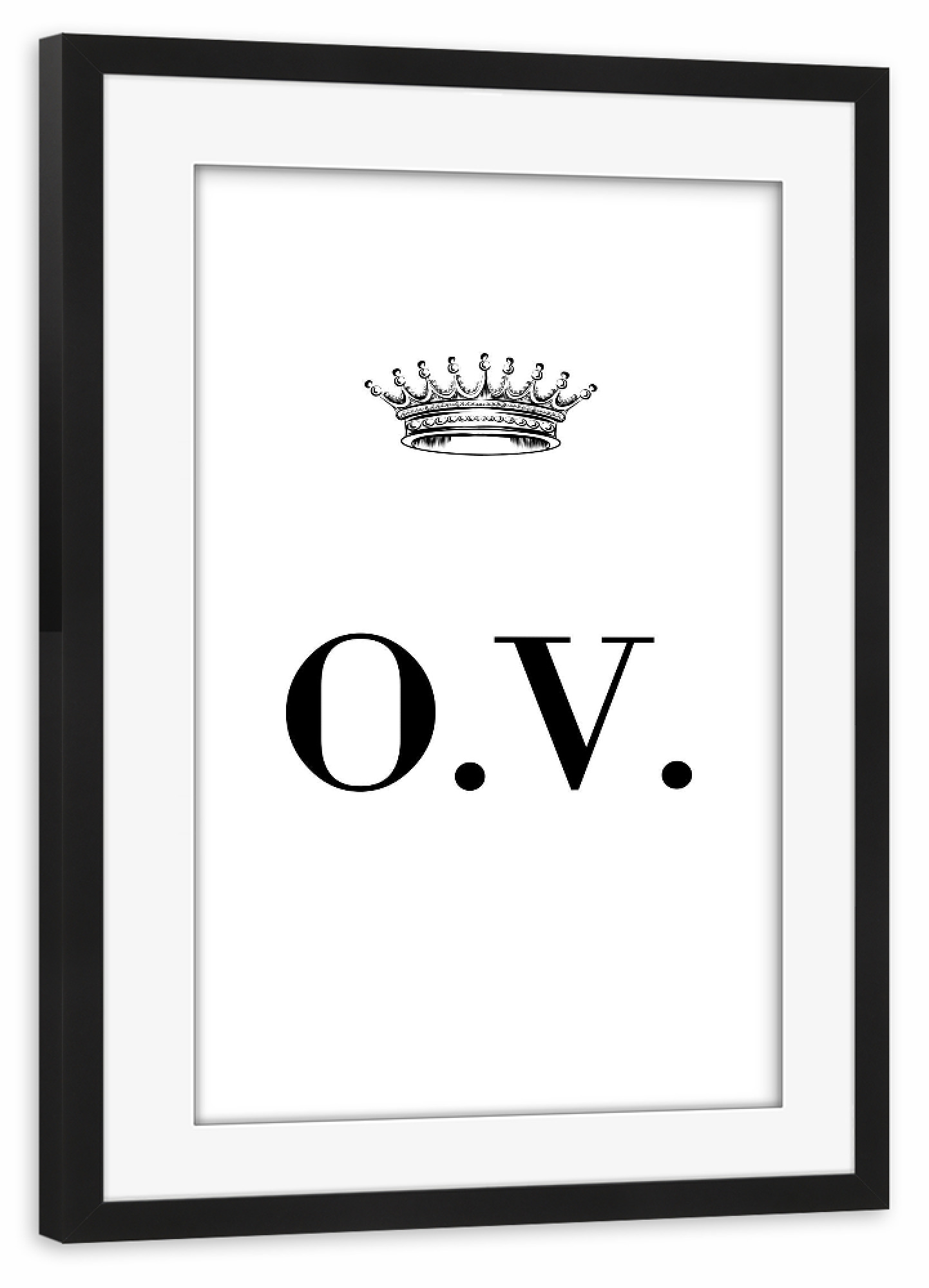 Poster mit Rahmen schwarz "Queen OV" artboxONE - Schwarzweiß,Buchstaben