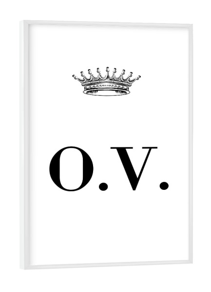 Poster mit weißem Rahmen "Queen OV" artboxONE - Schwarzweiß,Buchstaben
