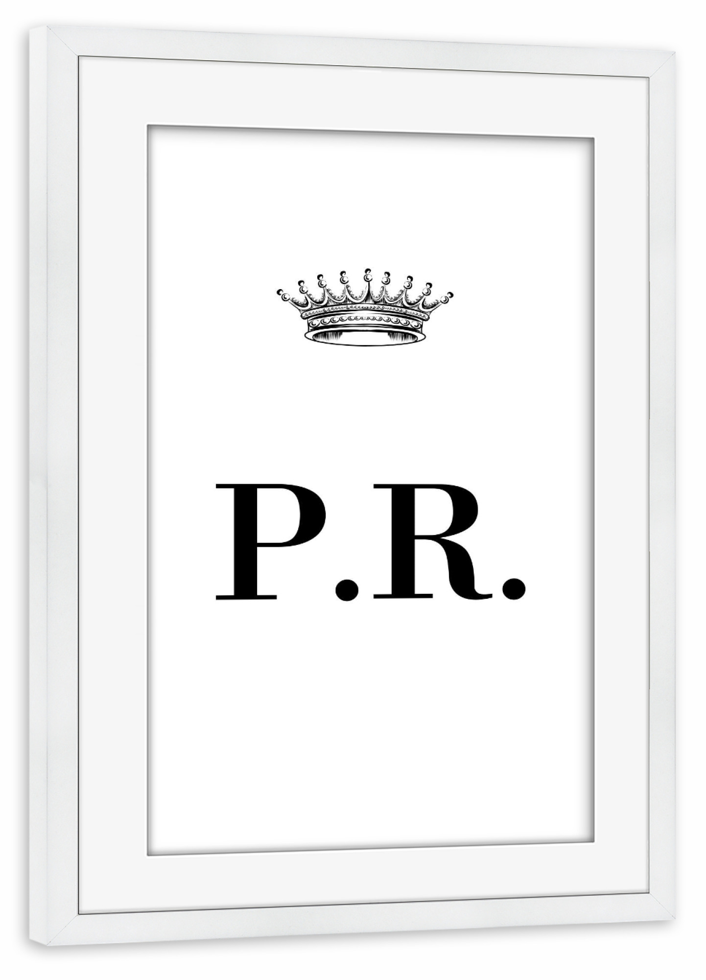 Poster mit Rahmen weiß "Queen PR" artboxONE - Schwarzweiß,Buchstaben
