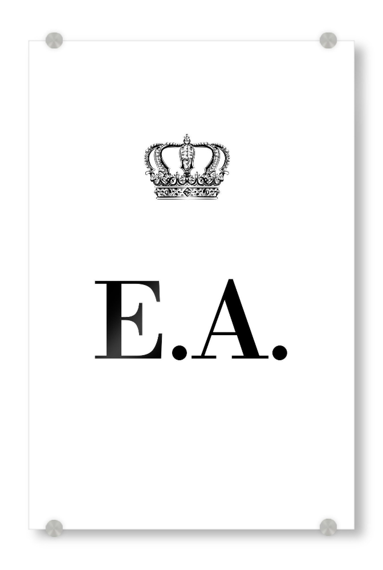 Acrylglasbild "King EA" artboxONE - Schwarzweiß,Buchstaben