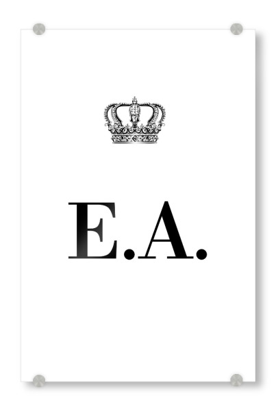 Acrylglasbild "King EA" artboxONE - Schwarzweiß,Buchstaben