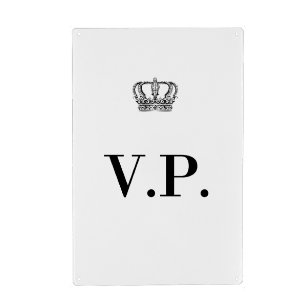 Metall Poster "King VP" artboxONE - Schwarzweiß,Buchstaben