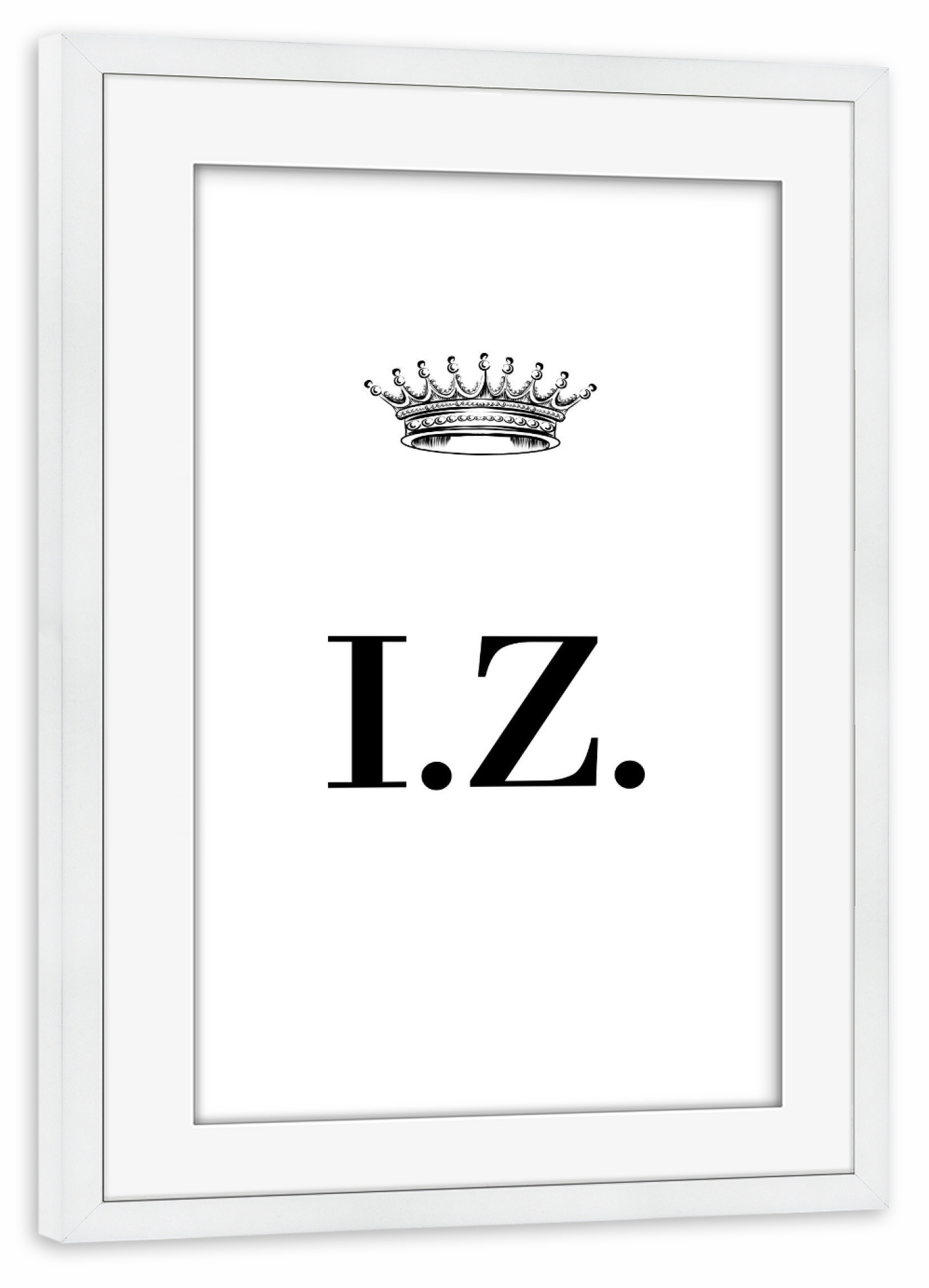 Poster mit Rahmen weiß "Queen IZ" artboxONE - Schwarzweiß,Buchstaben