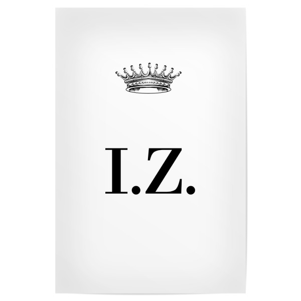 Poster 30x20 cm "Queen IZ" artboxONE - Schwarzweiß,Buchstaben