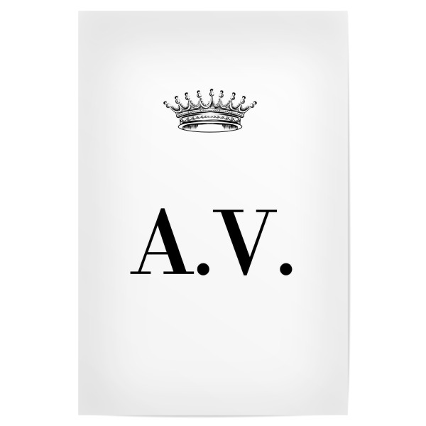Poster 30x20 cm "Queen AV" artboxONE - Schwarzweiß,Buchstaben