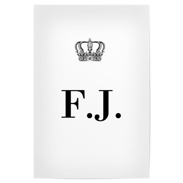 Poster "King FJ" artboxONE - Schwarzweiß,Buchstaben