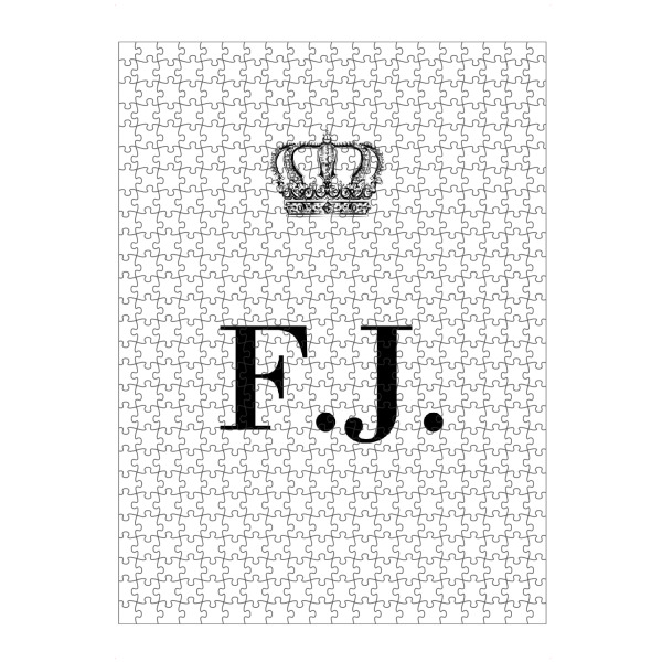 artboxONE Puzzle "King FJ" artboxONE - Schwarzweiß,Buchstaben