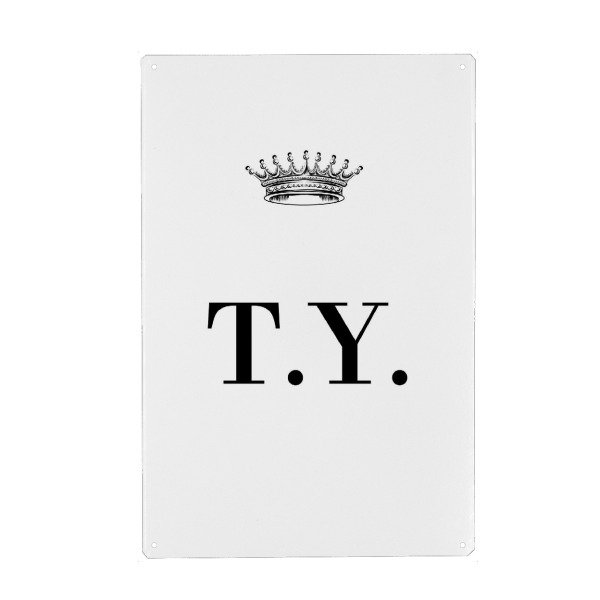 Metall Poster "Queen TY" artboxONE - Schwarzweiß,Buchstaben