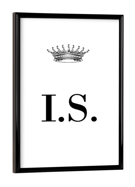 Poster mit schwarzem Rahmen "Queen IS" artboxONE - Schwarzweiß,Buchstaben
