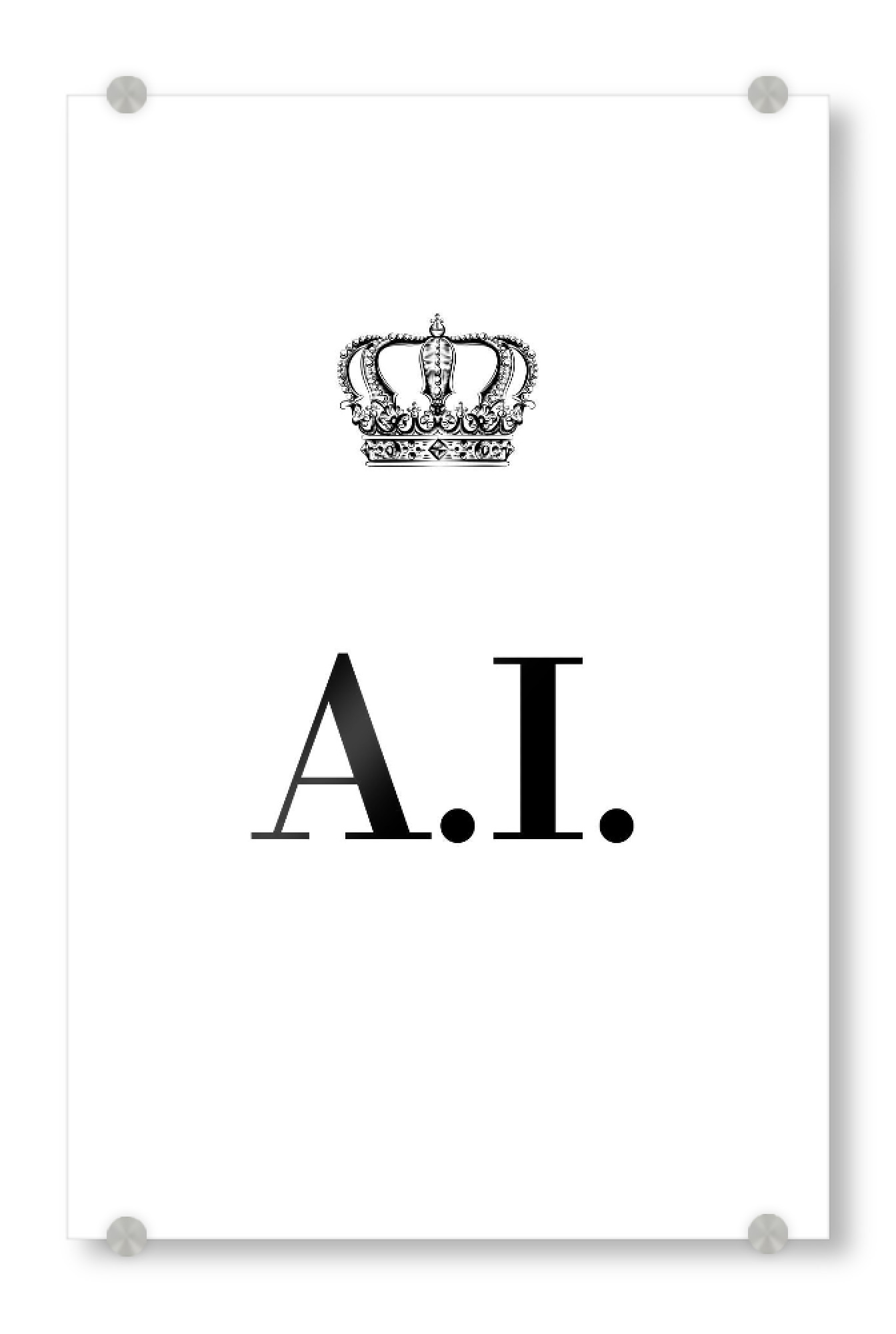 Acrylglasbild "King AI" artboxONE - Schwarzweiß,Buchstaben