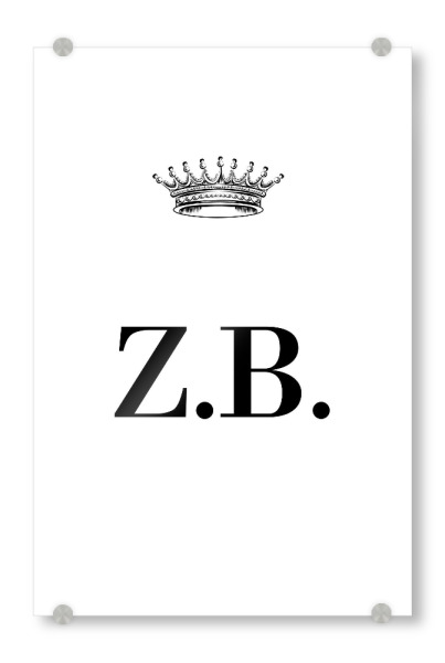 Acrylglasbild "Queen ZB" artboxONE - Schwarzweiß,Buchstaben