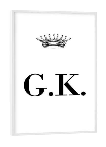 Poster mit weißem Rahmen "Queen GK" artboxONE - Schwarzweiß,Buchstaben
