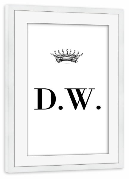 Poster mit Rahmen weiß "Queen DW" artboxONE - Schwarzweiß,Buchstaben