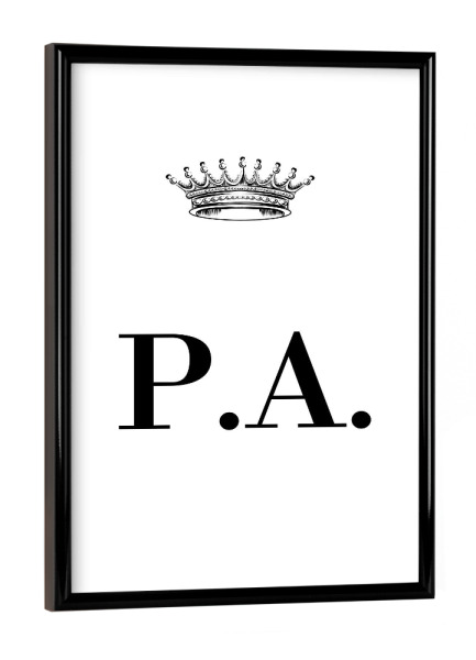 Poster mit schwarzem Rahmen "Queen PA" artboxONE - Schwarzweiß,Buchstaben