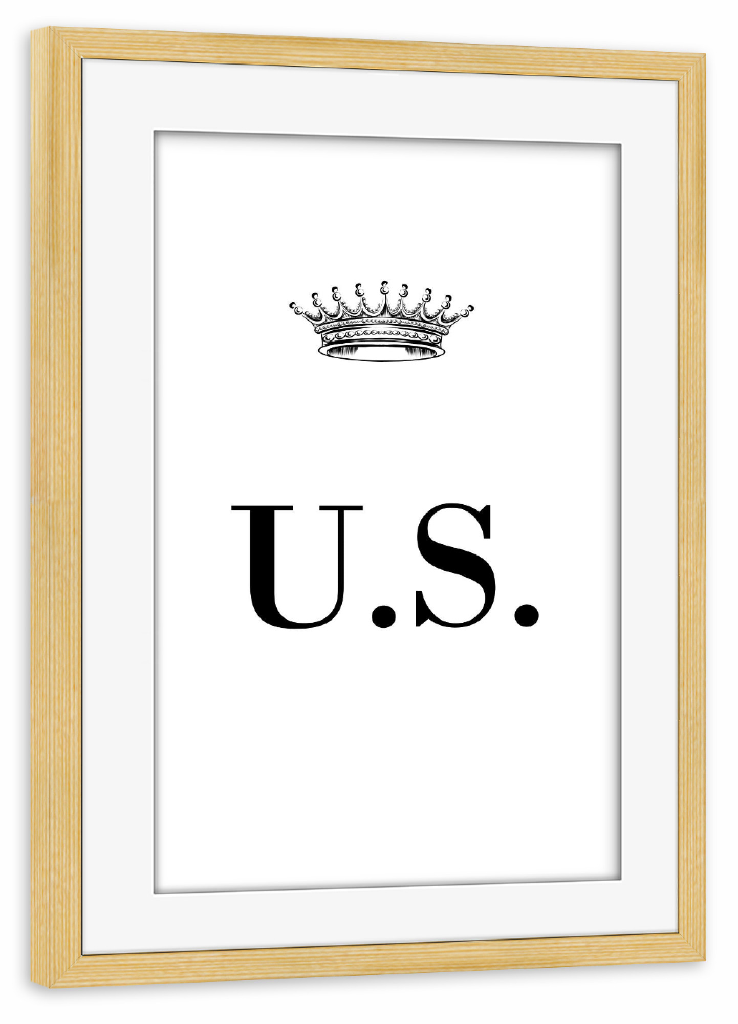 Poster mit Rahmen kiefer "Queen US" artboxONE - Schwarzweiß,Buchstaben