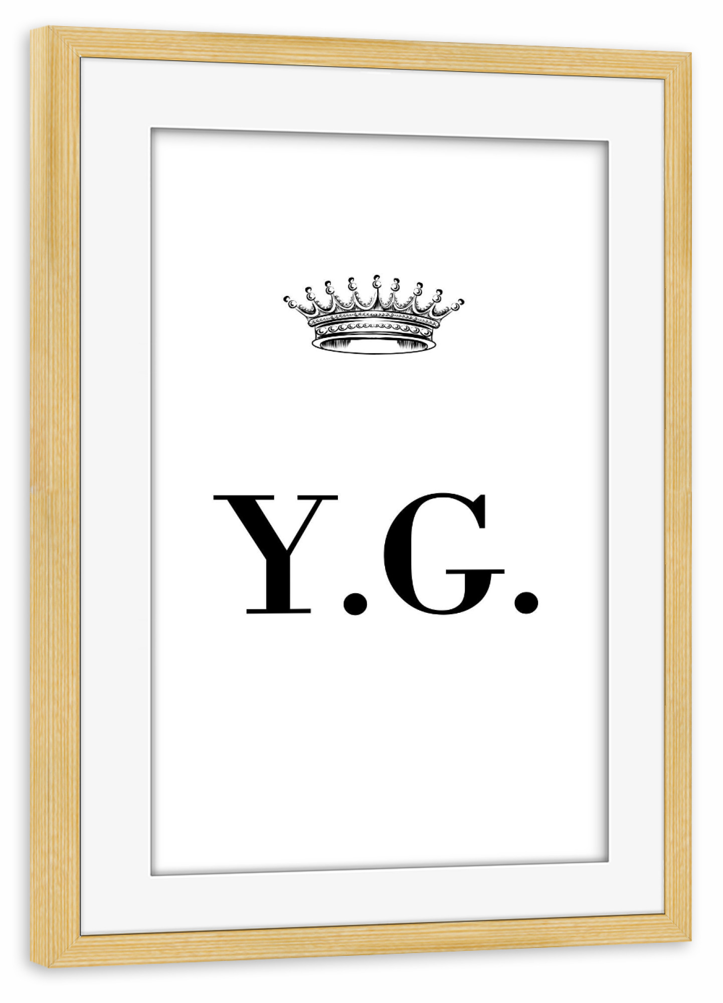 Poster mit Rahmen kiefer "Queen YG" artboxONE - Schwarzweiß,Buchstaben
